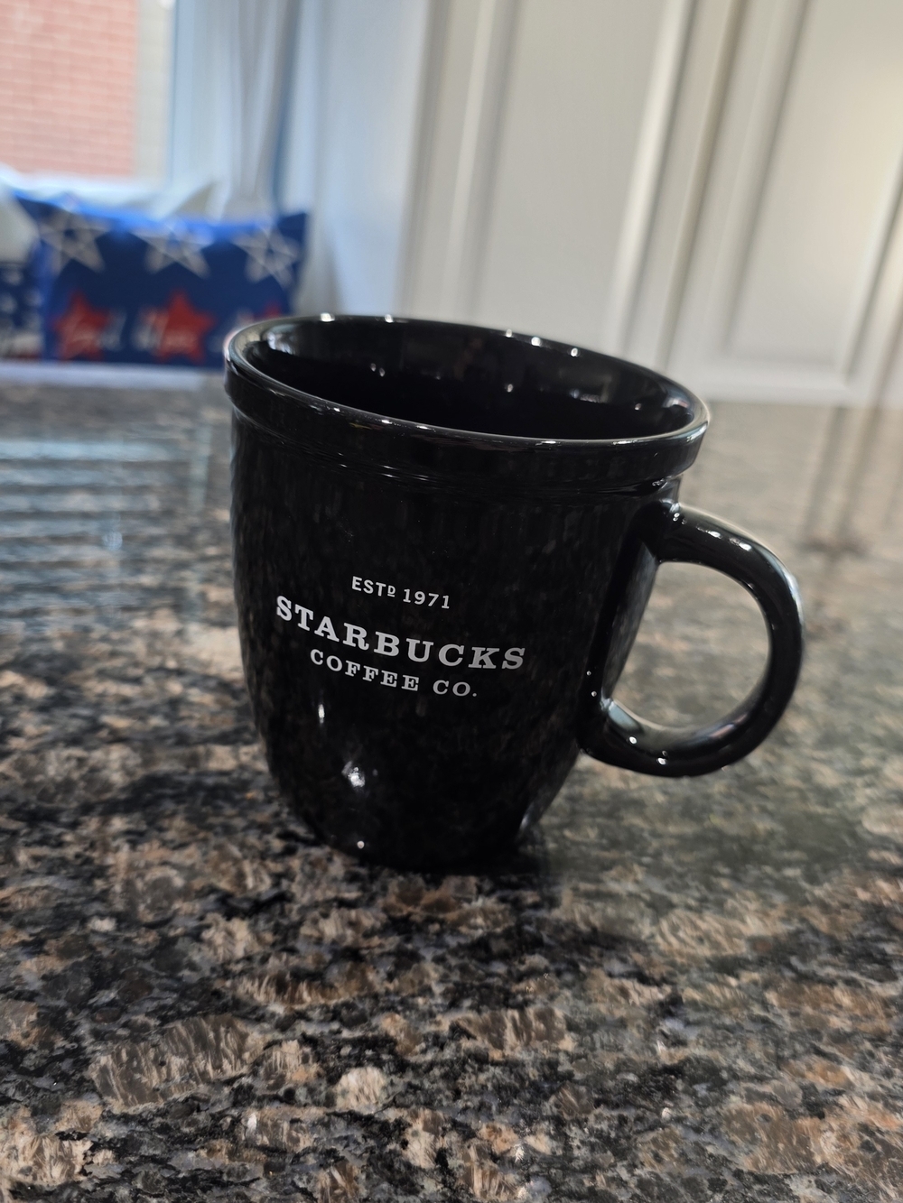 Starbucks Barista Black Gloss Ceramic Mug with White Logo From 2002, Vintage